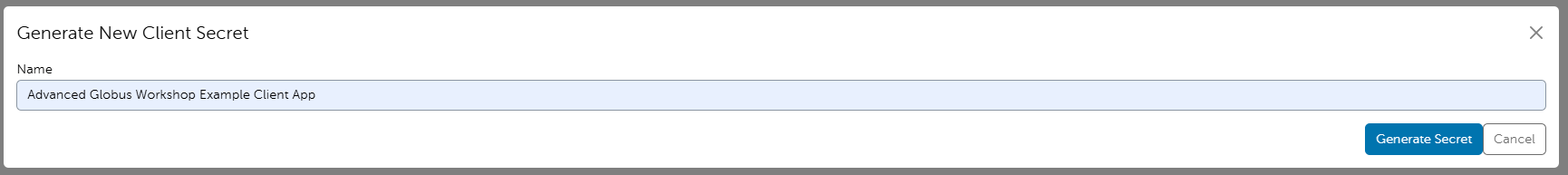 Generate New Client Secret