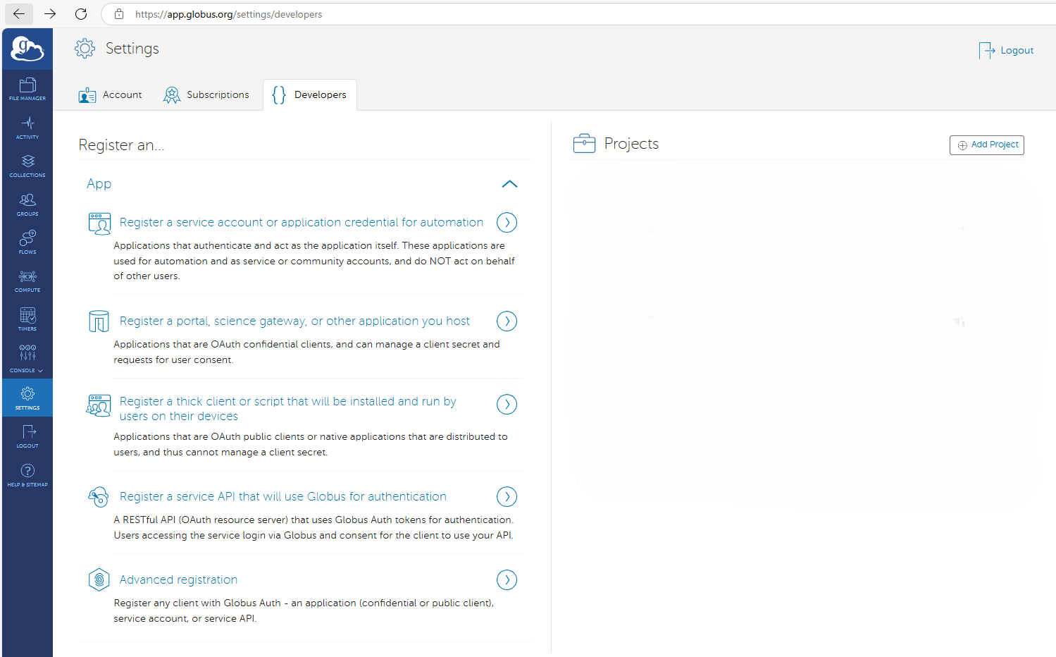 Globus Developer site
